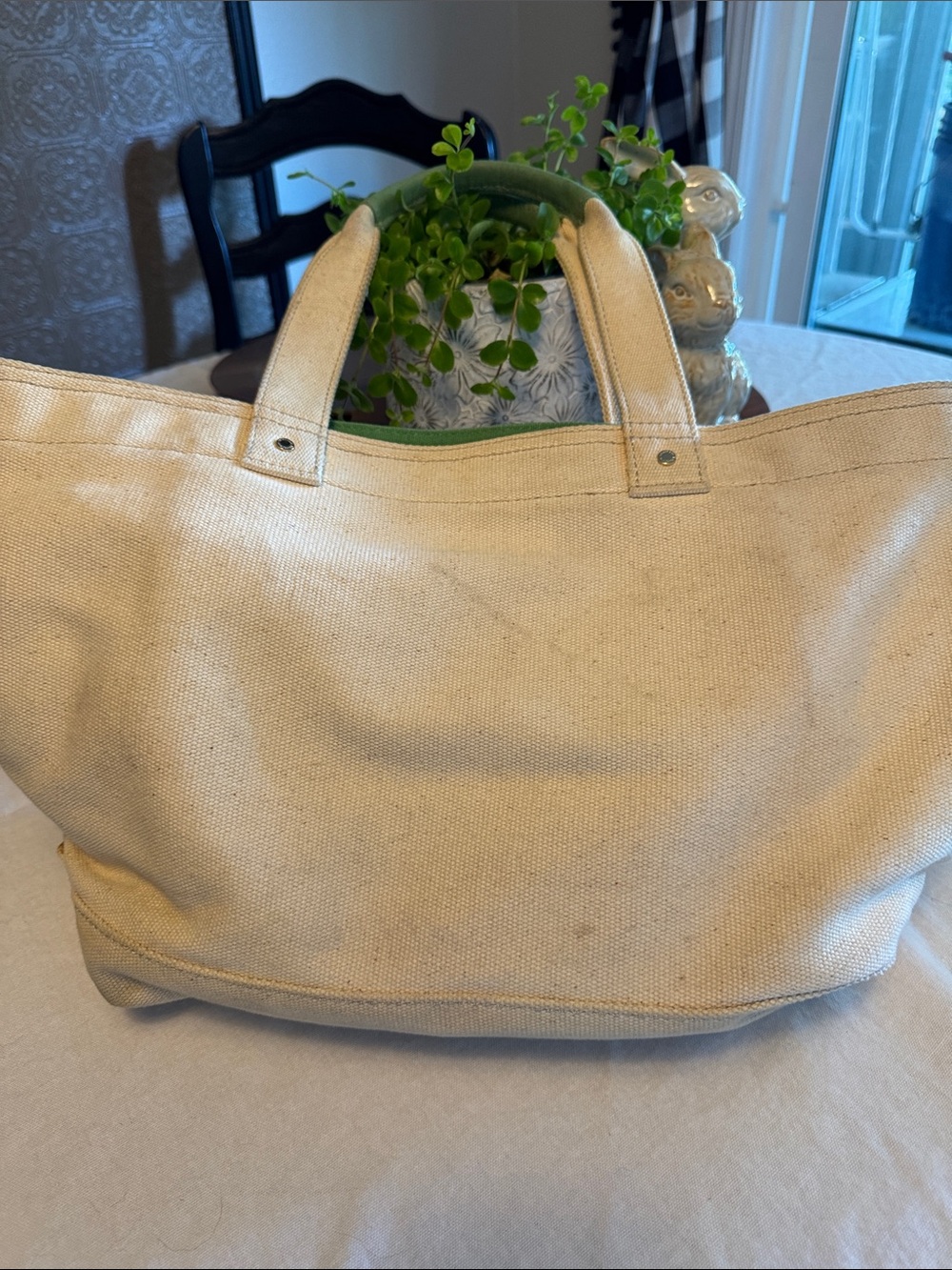 Kate Spade #38/50Portland Oregon Canvas Tote Bag with Pink and Red Script - Picture 3 of 3